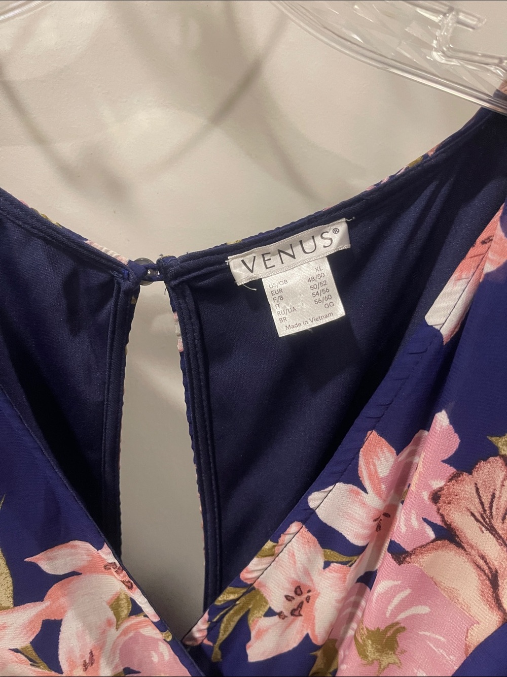 VENUS Navy Dress with Pink Floral Print - Picture 6 of 8